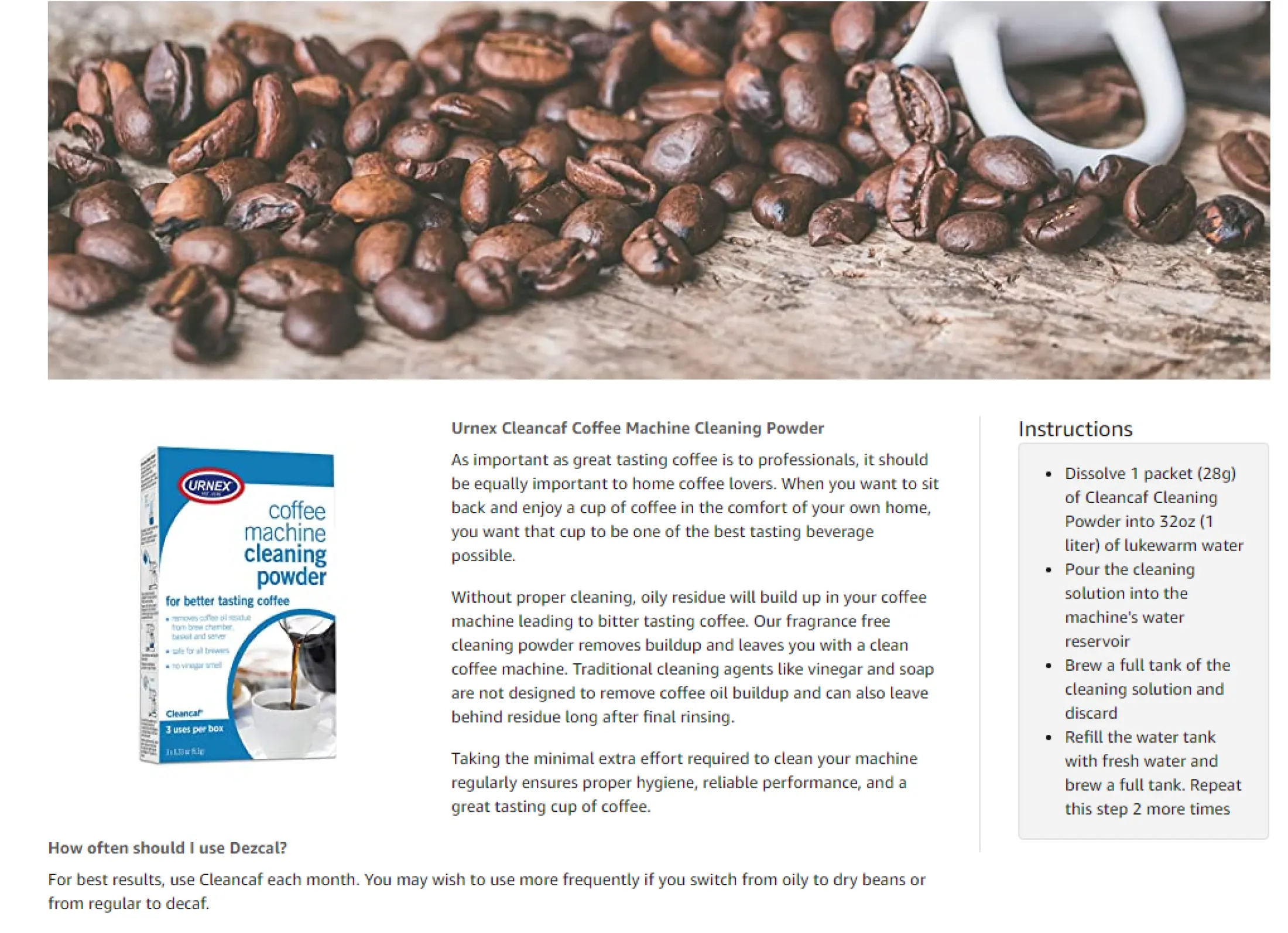 Urnex Coffee Maker And Espresso Machine Cleaner Cleancaf Powder 3 Packets Safe On Keurig Delonghi Nespresso Ninja Hamilton Beach Mr Coffee Braun Lazada Ph