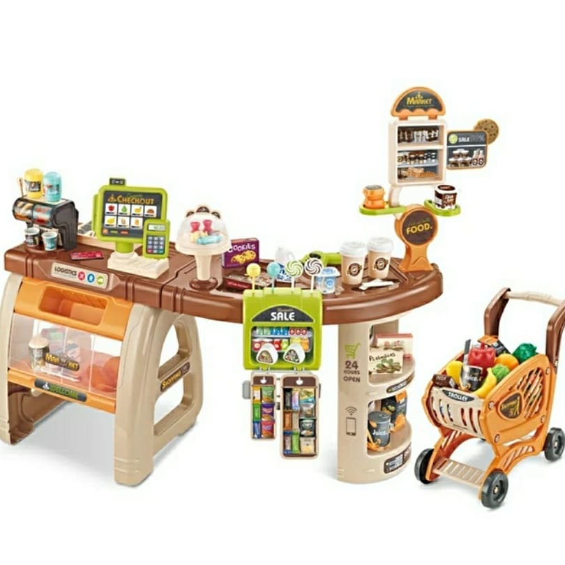 wooden supermarket playset