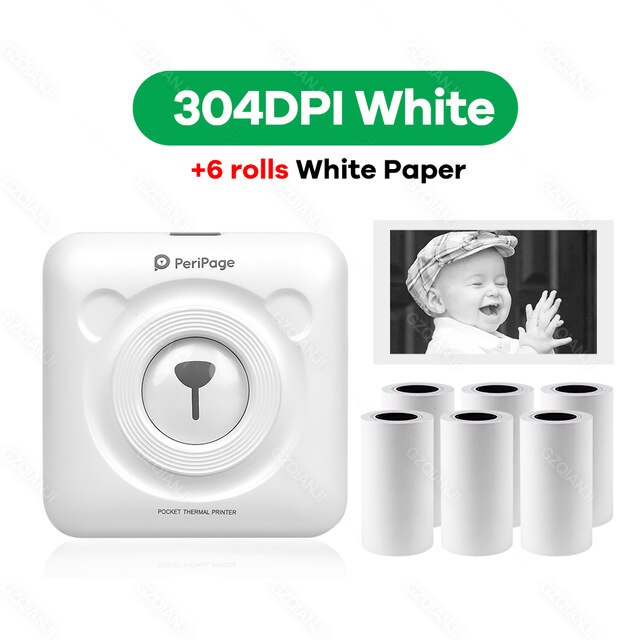 A6 304DPI 2 PeriPage บลูทูธพกพาขนาดเล็กไร้สายกระดาษเครื่องพิมพ์ภาพกระเป๋าการพิมพ์ความร้อนการเชื่อมต่อ USB Impresoras Foto