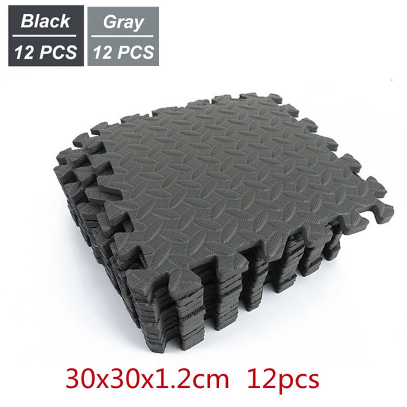 12 cái thảm tập thể dục bảo vệ thể thao 30*30cm thảm trải sàn vân lá eva thảm ghép chống trượt tập thể dục yoga dày tập luyện phòng sốc