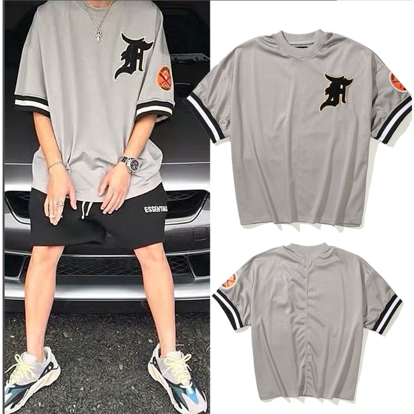 Fear of God fifth season fog mesh short-sleeved hip-hop loose T-shirt  baseball uniform | Lazada PH