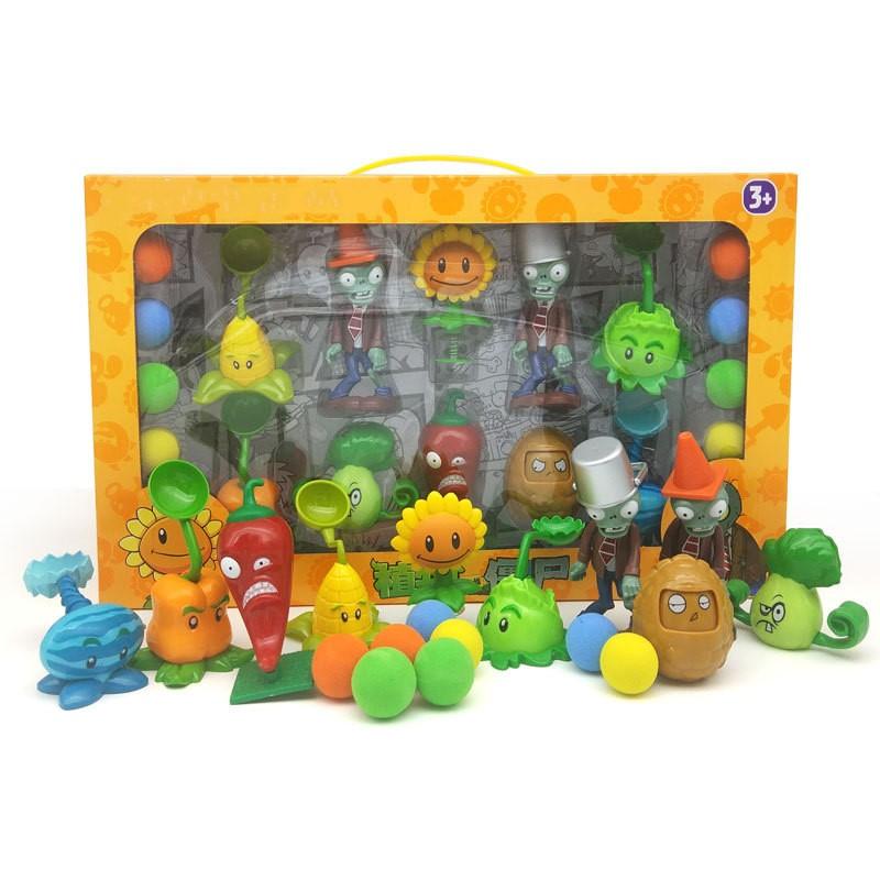 DM Plants vs. Zombies Toy Double HEAD peashooter Clover ชุดกล่องของขวัญของเล่น