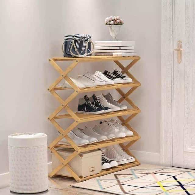 Bamboo Shoe Rack Organizer Wooden Storage Shelves Stand Shelf 5 Layer Space Saving Shoe Rack Lazada Ph