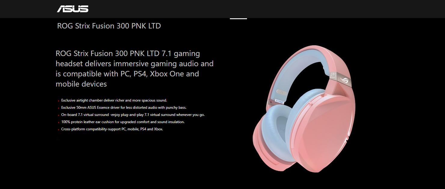 Fusion 300 Pnk Ltd Asus Rog Strix Fusion Pink Asus ROG Strix