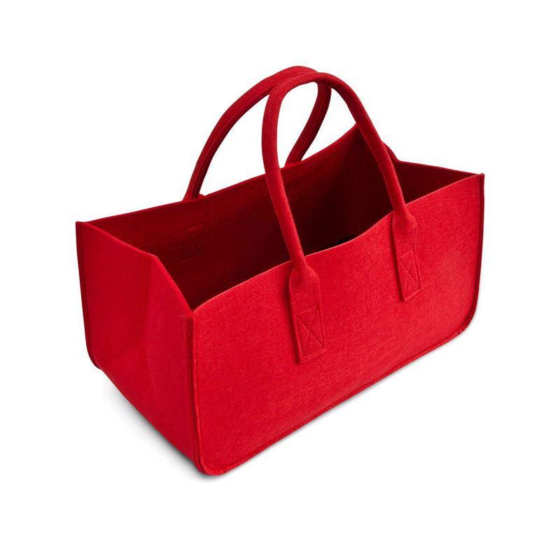  เชียงใหม่ Felt Purse  Felt Storage Bag Large Capacity Casual Shopping Bag - Red