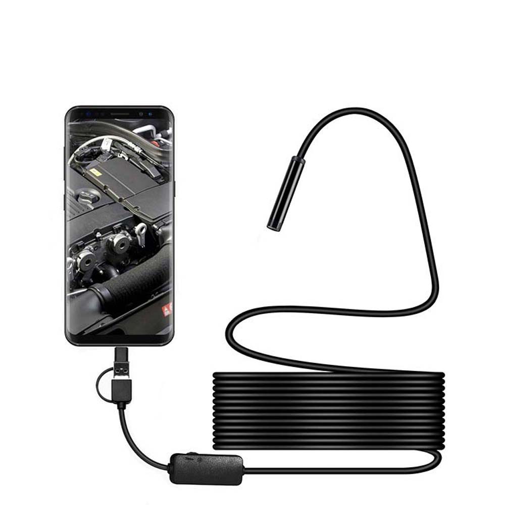 SQUSX กันน้ำสายอ่อน3ใน1ประเภท C USB 6 LED ข้อบกพร่องเครื่องมือตรวจสอบการตรวจสอบวิดีโอ Endoscope กล้องบอร์สโคปกล้องตรวจความสะอาดฟันกล้อง