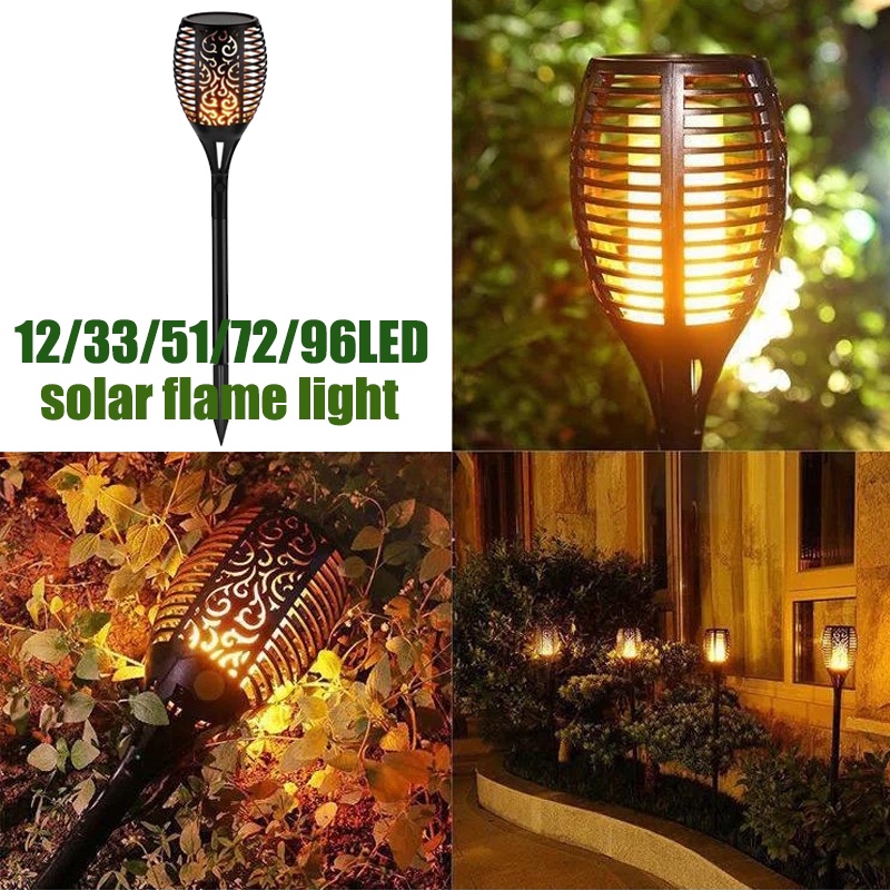 LED Solar Flame Torch Light Waterproof Outdoor Lights Outdoor Decorative  With Flickering Flame For Garden Landscape Yard Pathway | Lazada PH