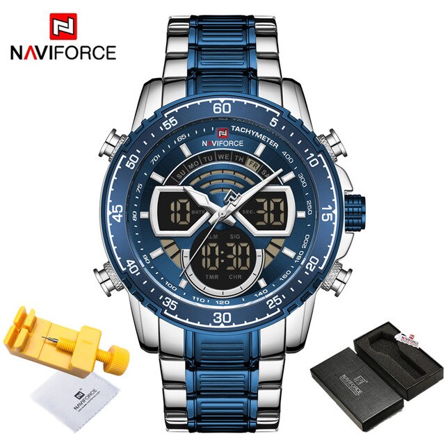 Mens Military Sports Waterproof Watches Luxury Analog Quartz Digital Wrist Watch for Men Bright Backlight Gold Watches