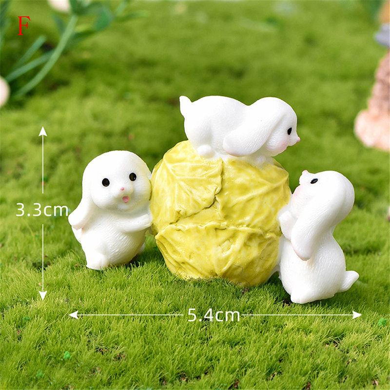 กระต่ายกะหล่ำปลี DIY Mini ภูตประจำสวนขนาดเล็กเครื่องประดับหัตถกรรมตกแต่งตุ๊กตา