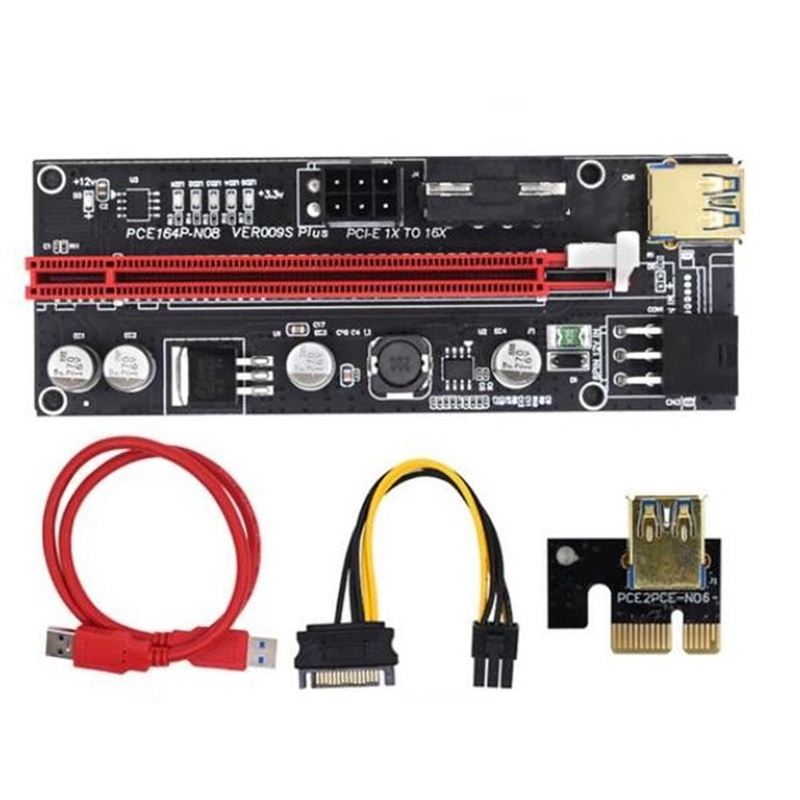 PCI-E Riser VER009S Plus GPU PCIE Card PCI E X16 to X1PCI Express Adapter