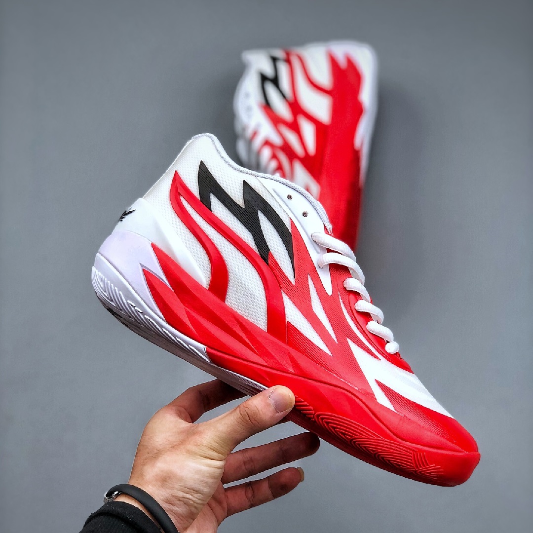 red lamelo ball shoes