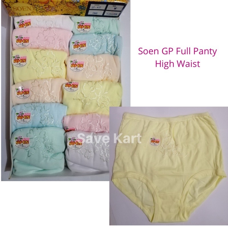 6pcs or 12pcs Original Soen Full Panty GP Embroid Plain size Small to 3XL