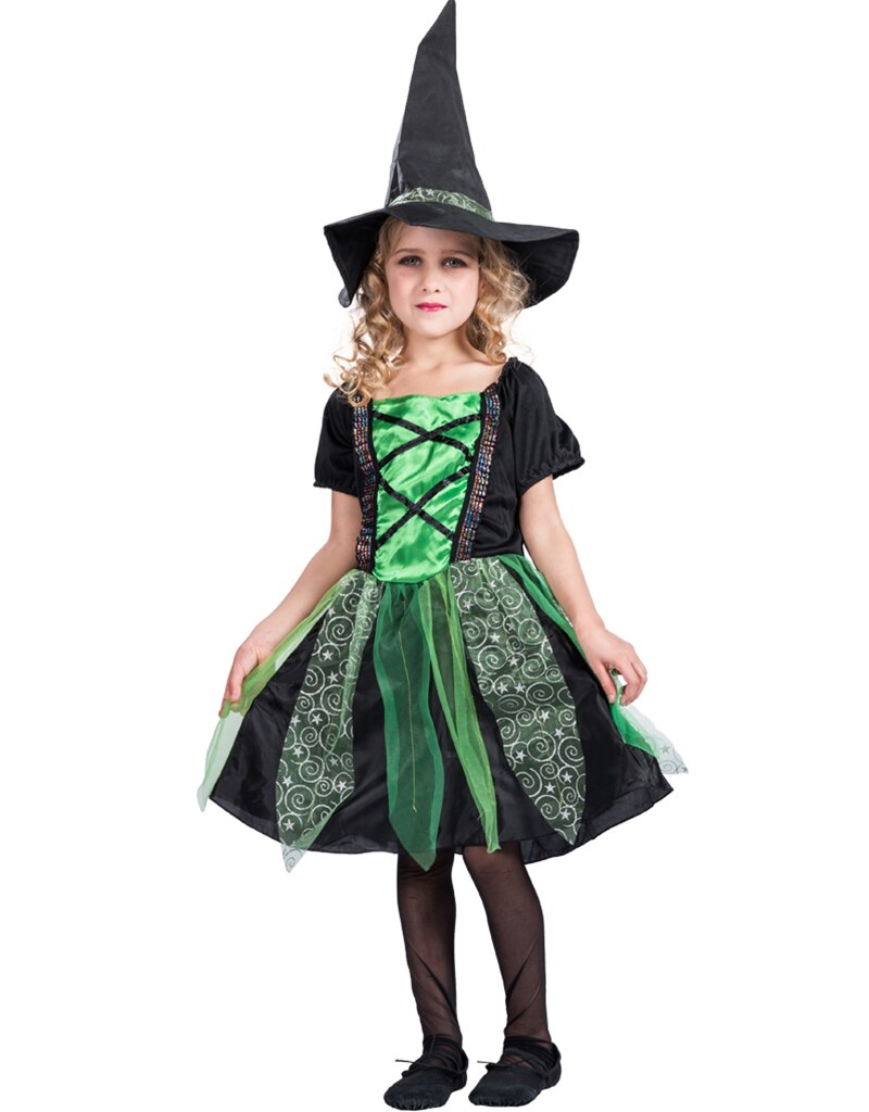Little Witch Girls Carnival Costume Children Halloween Cosplay Dress
