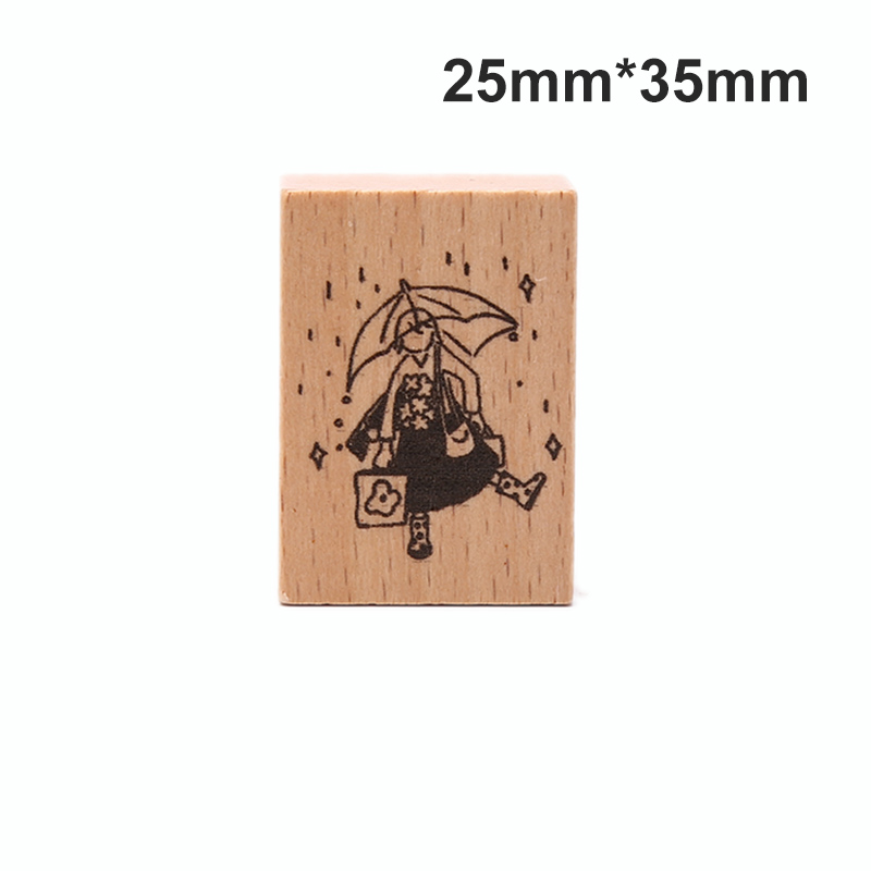 PINGZ Vintage Wooden Rubber Stamp For DIY Stationery Scrapbooking Handbook Diary Decor