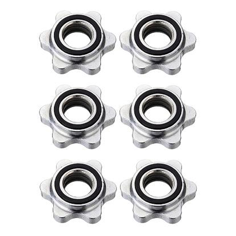 6 PCS Barbell Clamps, Hex Nut Replacement Durable Spin