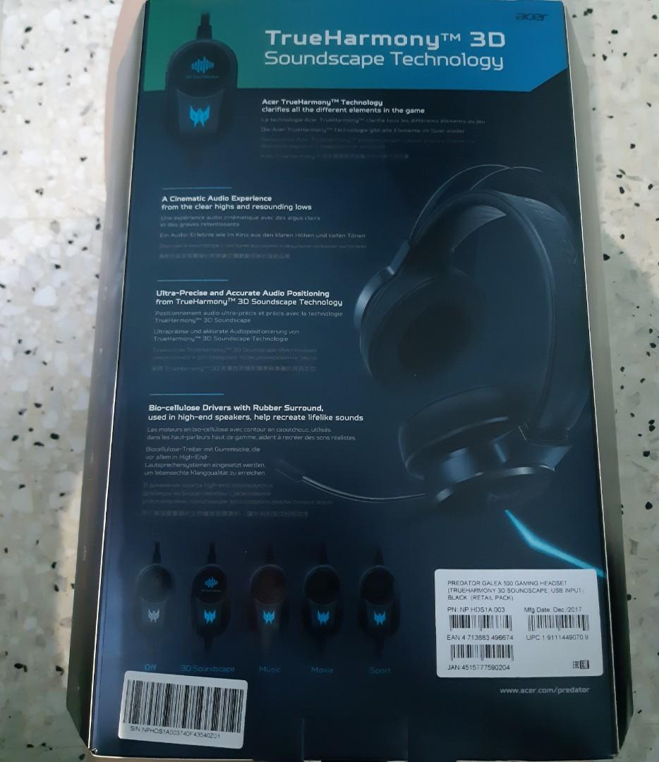 Headset gamer acer predator galea 500 3d discount soundscape