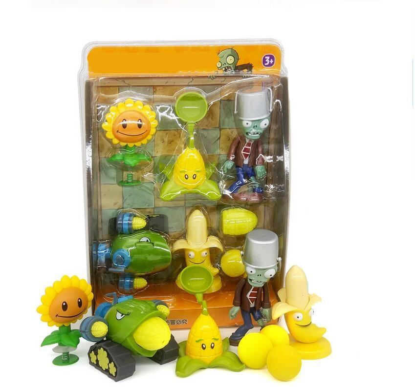 DM Plants vs. Zombies Toy Double HEAD peashooter Clover ชุดกล่องของขวัญของเล่น