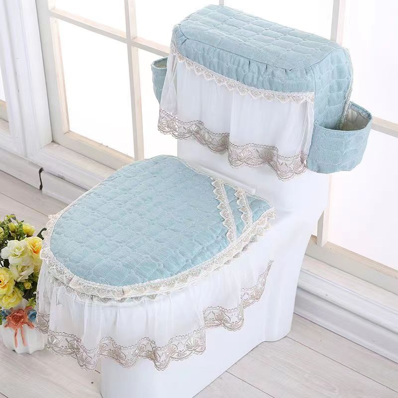 Lace Toilet Seat Cover 3pcs/Set U-shaped Toilet Seat Cushion Bathroom  accessories Water Tank Storage Cover With Toilet Paper Po - AliExpress