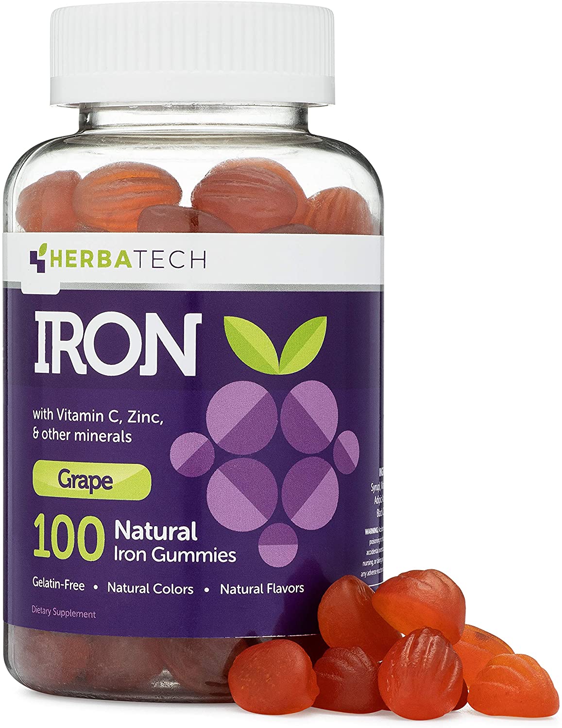 Iron Gummies For Adults And Kids Chewable Multivitamin Supplement With Iron Vitamin C A B Zinc Folic Acid And Biotin Grape Flavored Vegan Safe Made In The Usa From Herbatech Lazada