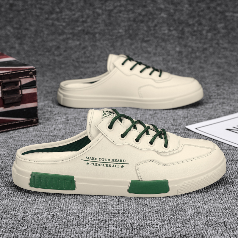  EIFAK Giày Sục Nam   Giày Sục Thể Thao Nam   Giày Vải Bố Nam  Giày Nửa Dép Nam Dép Lê Giày Lười Không Gót Thường Ngày Cho Nam Xu Hướng Mới Mùa Hè 2022 Giày Màu Trắng Hở Nửa Một Bước Thoáng Khí Giày Da đôi Giày Thể Thao Màu Trắng 