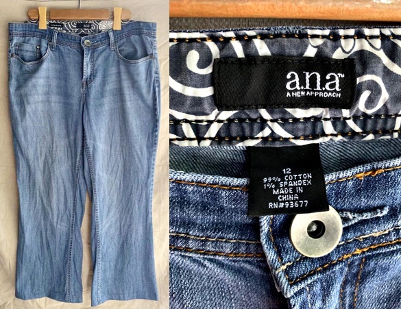size 12 pants in inches