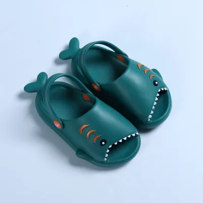 Cute baby cartoon shark sandals kid summer outdoor beach slippers children cute selipar (7)
