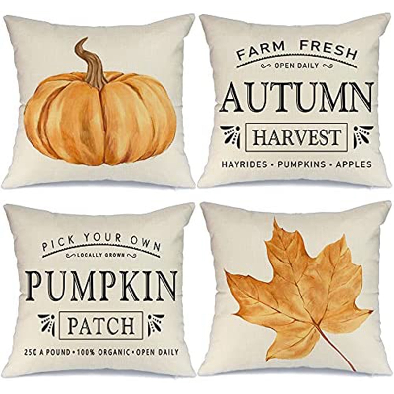 Fall Decor Pillow Covers 18X18 Set of 4 Outdoor Fall Pillows ...
