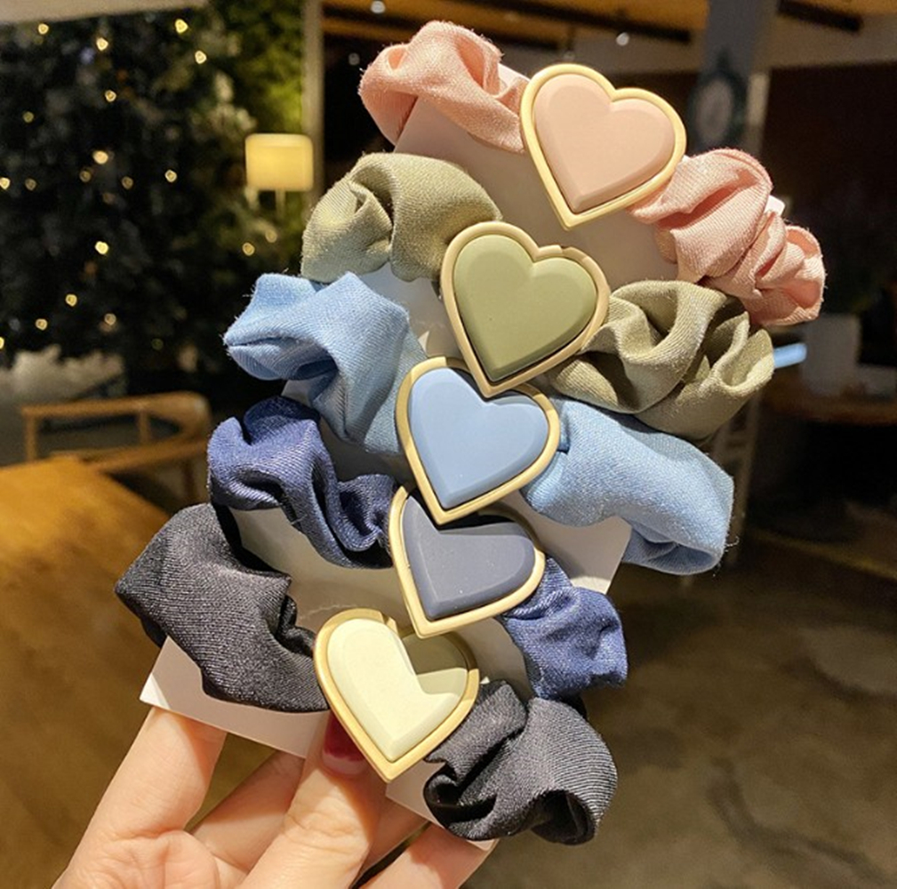 N33GVC3Q New Fashion Elegant Cute Hair accessories Women Hair Ties Hair Bands Vintage heart-shaped Hair Scrunchies