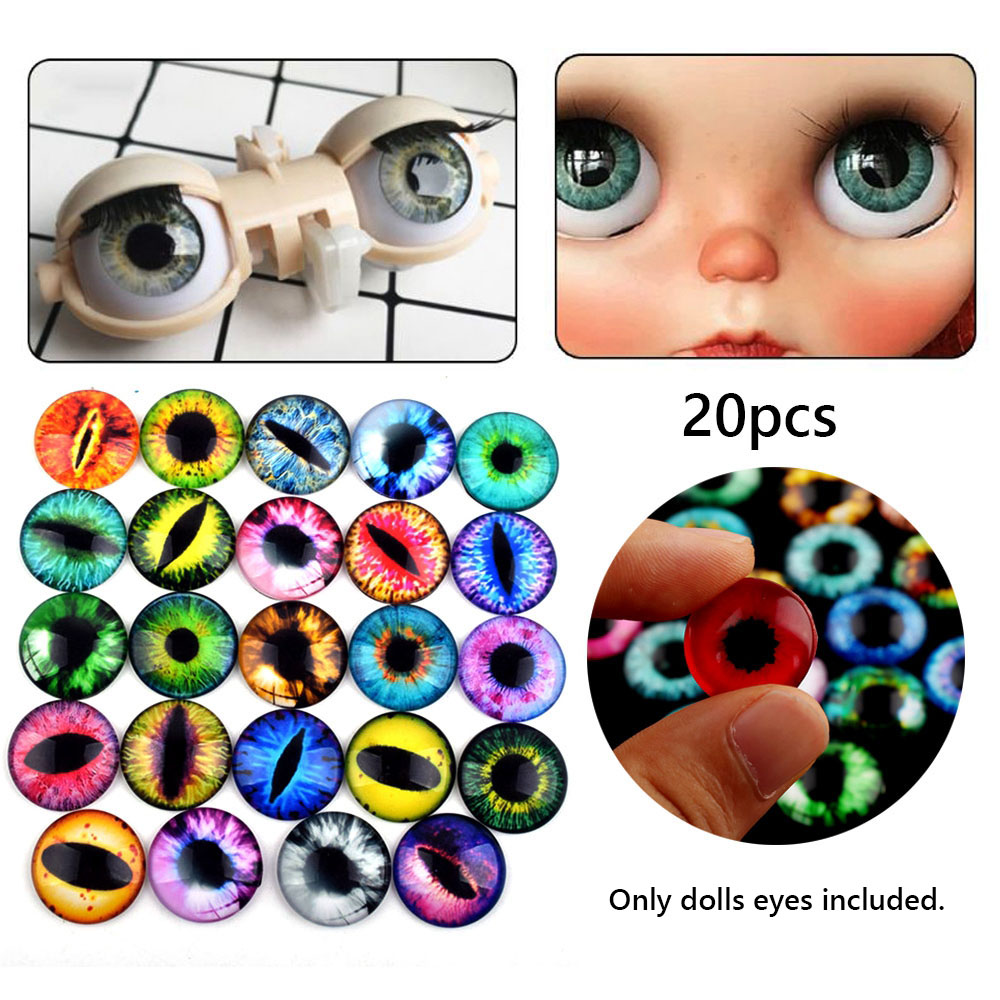 TEENIE WEENIE SPORTS 20pcs New Accessories Toy Dinosaur Animal Glass Dolls Eyes Time Gem DIY Crafts Eyeballs
