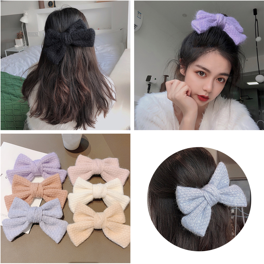 GVGSX9N Hairgrip Color Bow Multi Style Sweet Ponytail Girls Fashion Hair Barrettes Bow Knot Hair Barrettes Knot Hair Barrettes Knitted Hairpin
