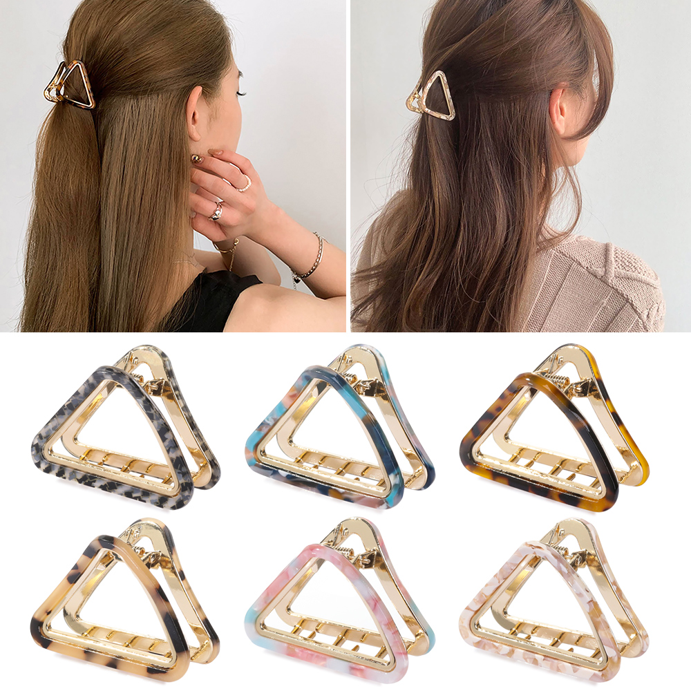F8C503Y Women Girls Shinny Metal Hair Accessories Hair Clamps Barrette Metal Hairpins Hair Claw Clip