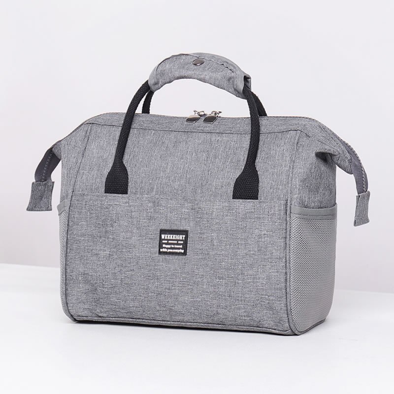 Gambar Cationic Fabric Insulation Bag Large Capacity Packed Lunch Food Bento Snacks Fruit Drinks Keep Fresh Storage Goods Accessories