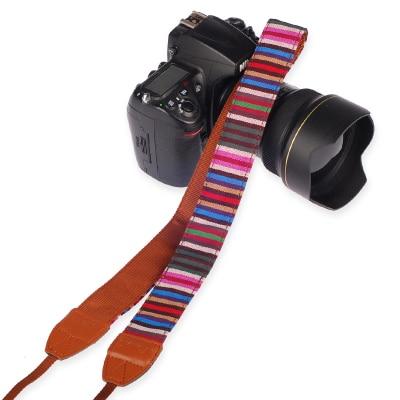 1Pcs คอบ่าไหล่สายถักผ้าโบฮีเมียสไตล์สายคล้องไหล่สำหรับ Nikon สำหรับ Canon SLR DSLR 7 Pop แฟชั่นสี