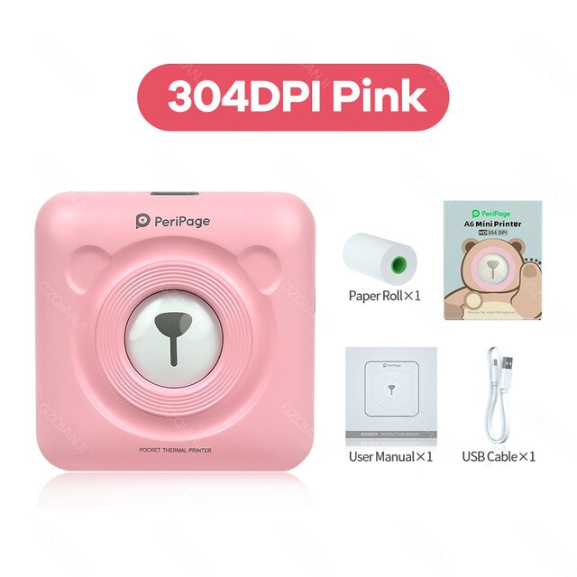 A6 304DPI 2 PeriPage บลูทูธพกพาขนาดเล็กไร้สายกระดาษเครื่องพิมพ์ภาพกระเป๋าการพิมพ์ความร้อนการเชื่อมต่อ USB Impresoras Foto