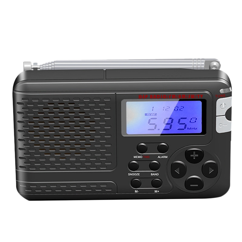 Multifunctional Radio with Antenna Portable LCD Screen AM FM SW TV Full