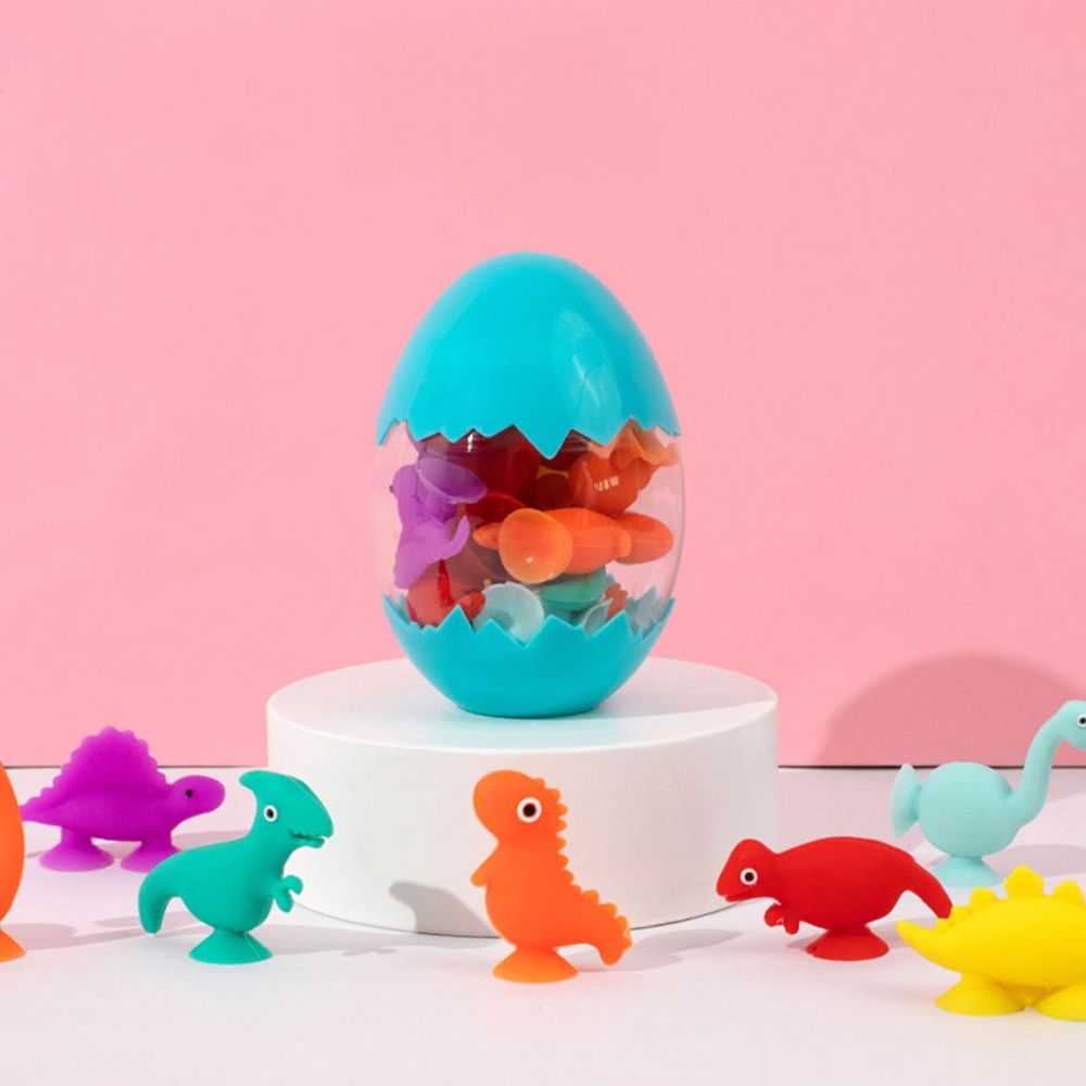 SUN Silicon cấp thực phẩm Đồ chơi cốc hút hình khủng long Mini Vỏ trứng Đồ