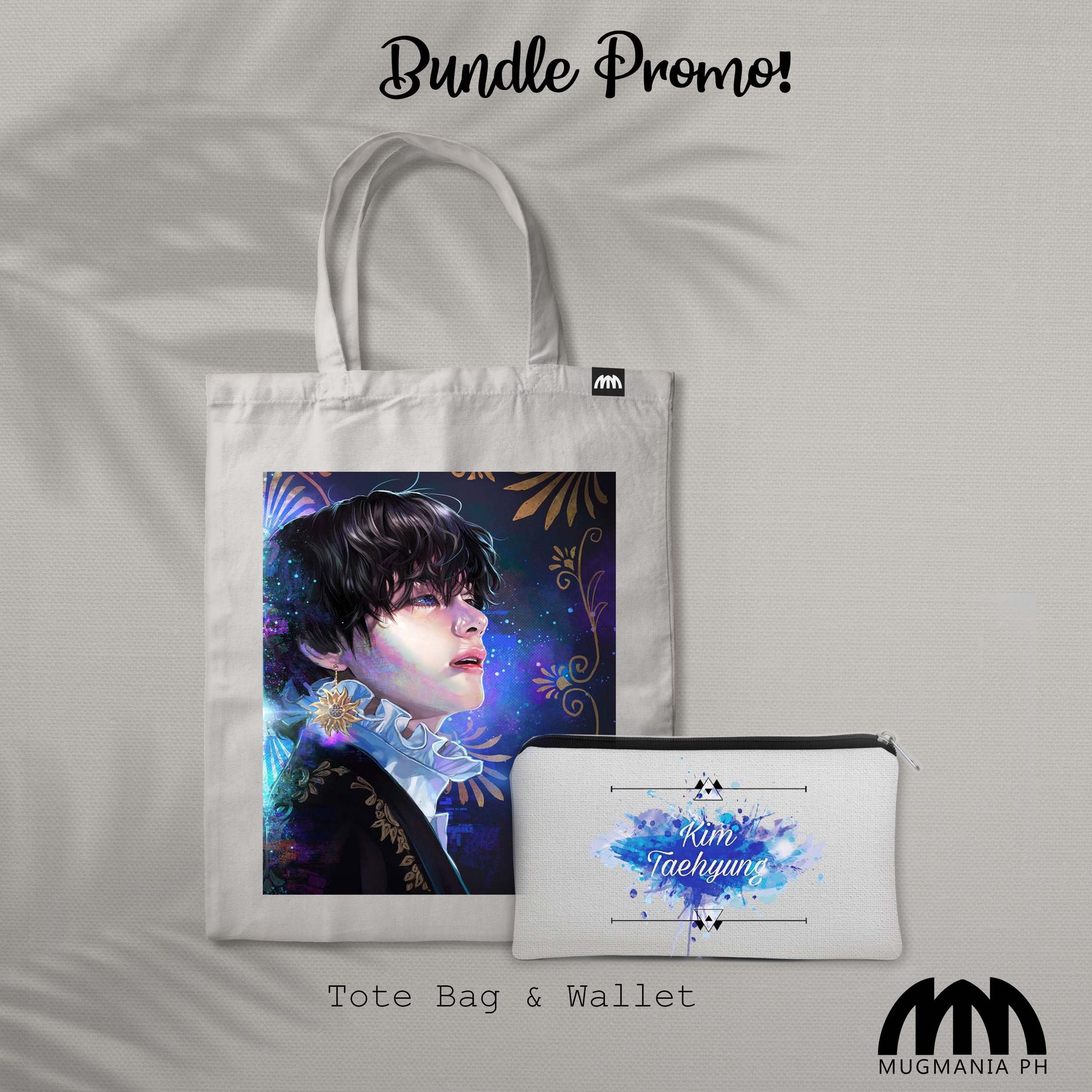 Bundle Promo - Mugmania - BTS Kim Taehyung  V  Tote Bag and Canvas Wallet  V2
