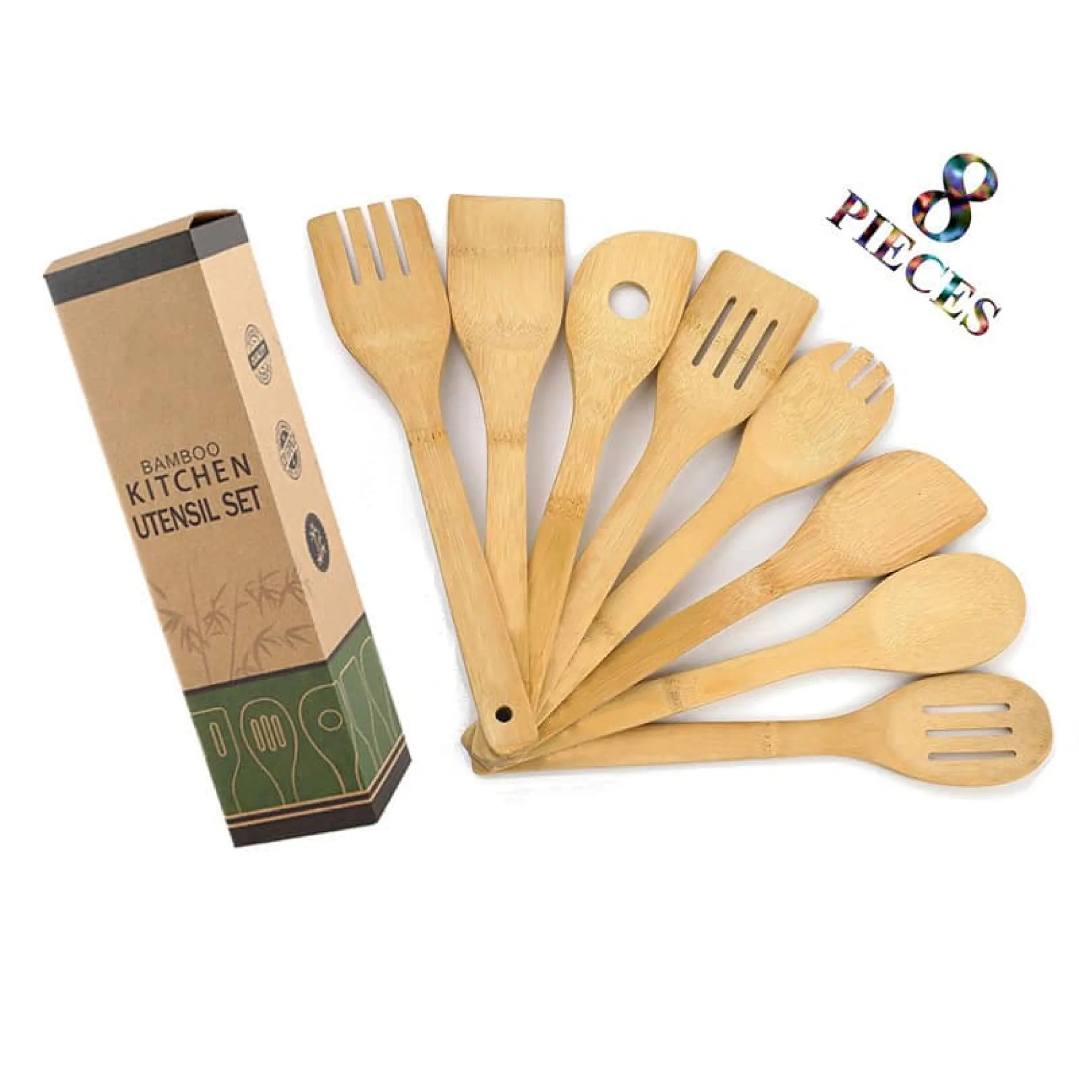 Authentic Bamboo Kitchen Utensil Set Lazada Ph