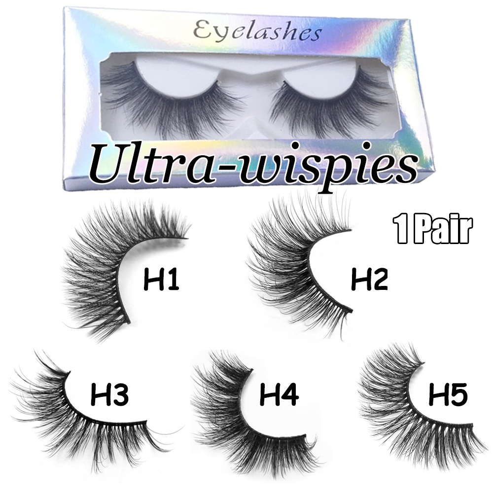 มุมแฟชั่น SKONHED 1คู่แฟชั่นผู้หญิง Ultra-Wispies Criss-Cross แต่งหน้า Handmade Lash 3D Mink Lash ขนตาปลอมธรรมชาติยาว