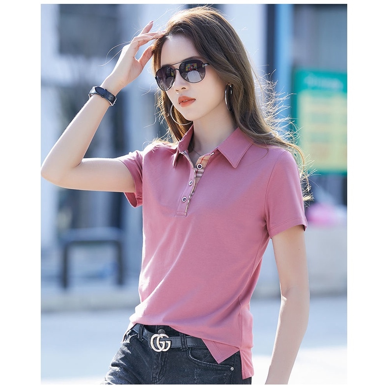 Women Clothes Polo Shirts Casual Cotton Short Sleeve New Fashion T