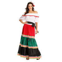 Women Mexican Senorita Costumes Fancy Dress Cosplay Halloween Party Outfit for Adult
