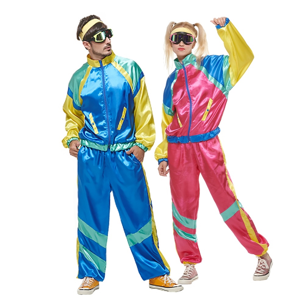 Premium 80s & 90s Tracksuit Costume Unisex - 80s Shell Suit Party Dress  Costume - 90s Costumes for Halloween