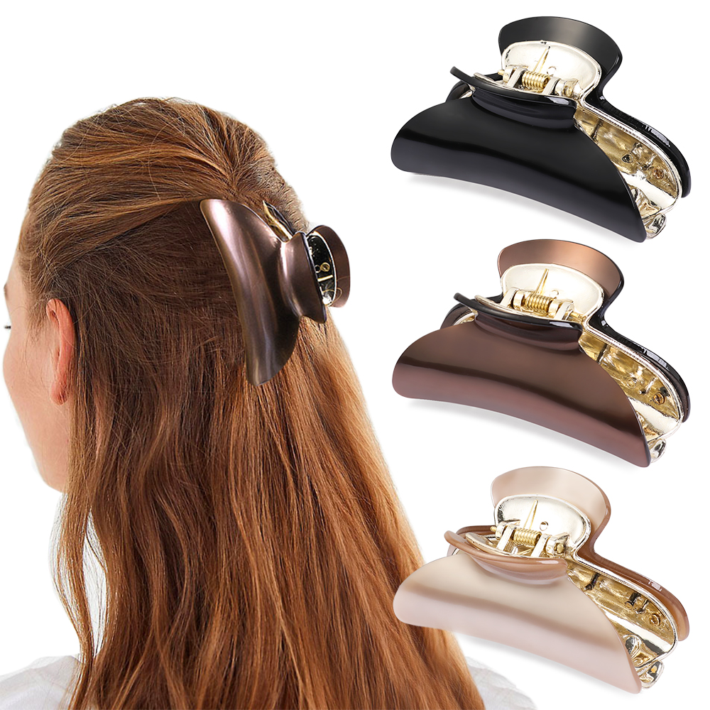 F8C503Y Fashion Shinny Small Acrylic Metal Hairpins Hair Clamps Barrette Hair Claw Clip