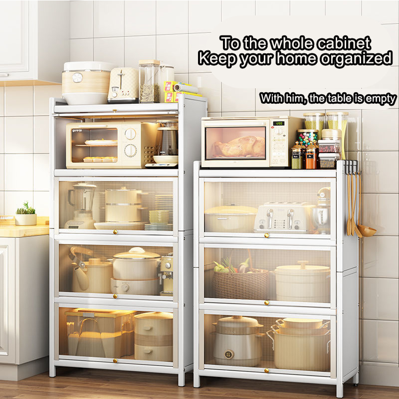Kitchen Racks Organizer Storage Rack Shelf clamshell Enclosed with door ...