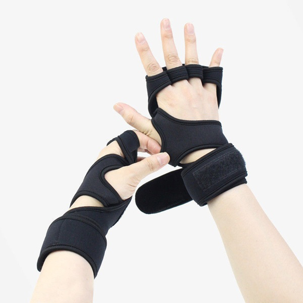 HAN F ลื่นไถลผ้าพันข้อมือ Gym Workout Hand สนับสนุนผ้าพันแผลการฝึกอบรมถุงมือออกกำลังกายถุงมือยกน้ำหนัก