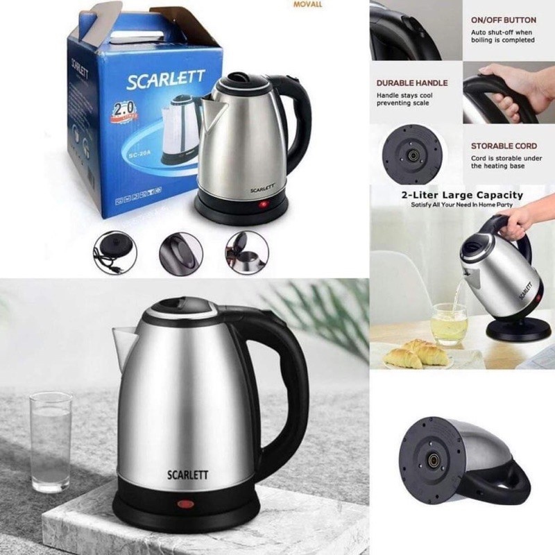 HOT One Supermarket Scarlett Wireless Electric Kettle 1.8L (Silver