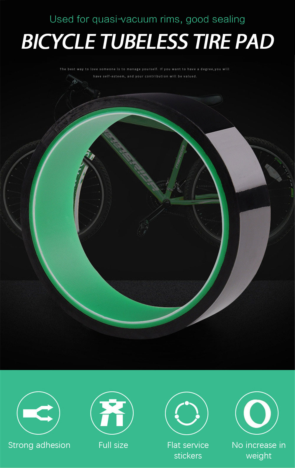 JOSHNESEจักรยานยางPadแหวนสูญญากาศซับเข็มขัดยางซีลยางPadเทป (20/23/25/27/29/31/33/35/37Mm * 10M) [คลังสินค้าพร้อม]