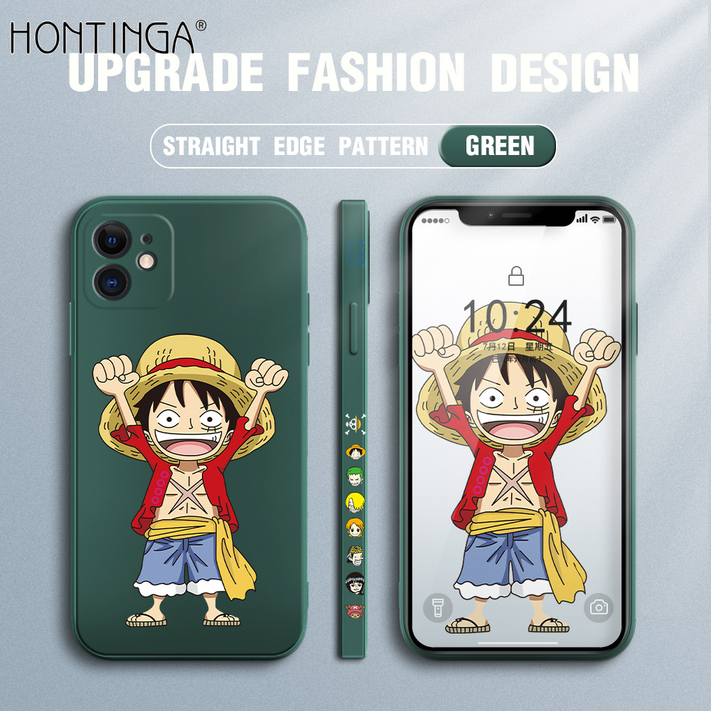 Hontinga Ốp Lưng Cho Iphone 12 12 Mini 12 Pro Max Ốp Lưng Hoạt Hình Anime Luffy Ốp Họa Tiết Viền Sil