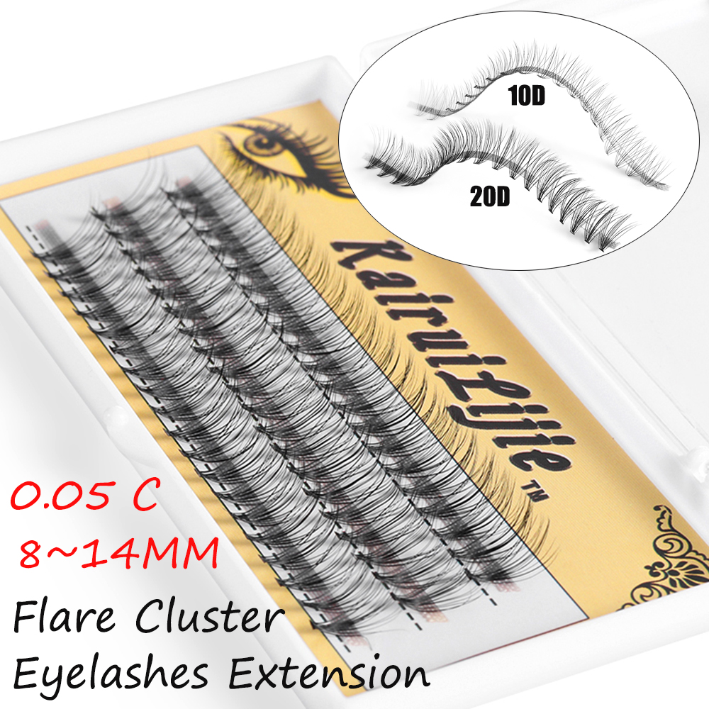 【humans Fashion】SKONHED 60 ยืนต่อขนตาส่วนบุคคล Flare Cluster Eyelashes 10D 20D Soft Natural Long Eyelashes Handmade 0.05 C
