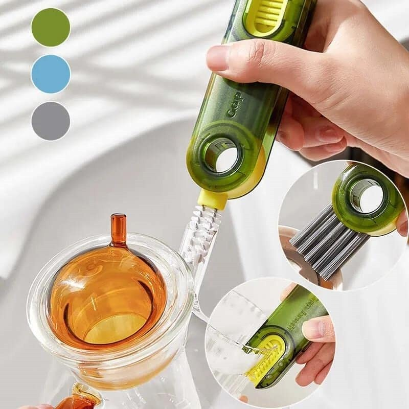 3 in 1 Multifunctional Cleaning Brush, Water Bottle Brushes for Cleaning,  Cup Lid Cleaner Brush, Grand Kitchen 3 in 1 Cleaning Brush for Nursing  Bottle Gap Cups Cover, 2 Pcs 
